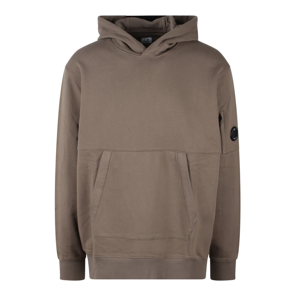 C.P. Company Diagonaal Fleece Lens Hoodie Gray Heren