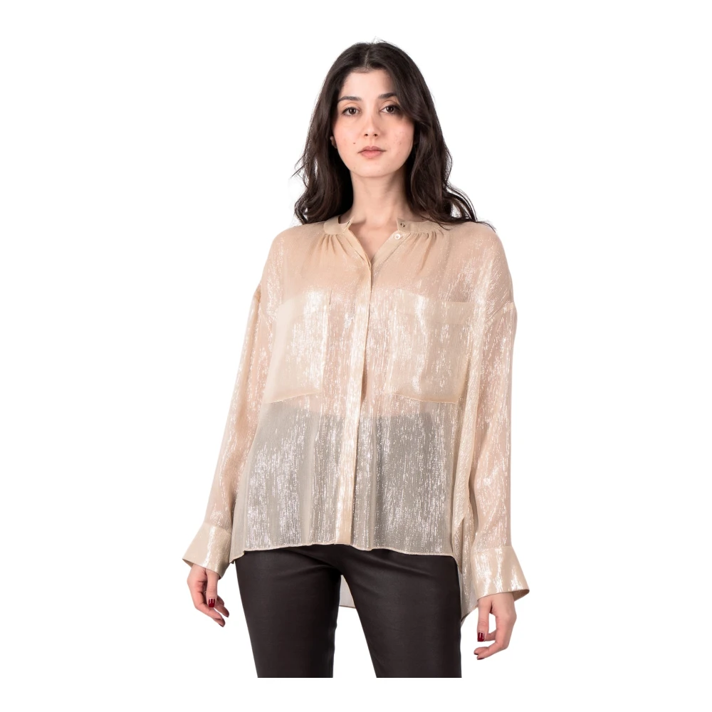 dorothee schumacher Glanzende Glans Bloemen Goud Blouse Yellow Dames