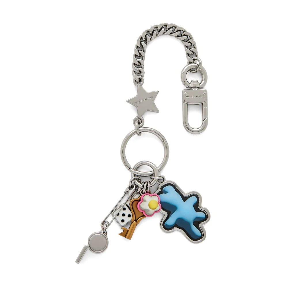 Marc Jacobs Charm Sleutelhanger Zilver Kreeftklauw Stijl Gray Dames