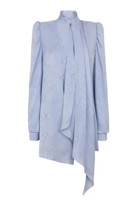 Snakeskin silk jacquard tie dress