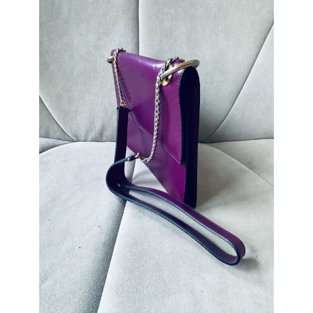 Celine Vintage Pre-owned Leather celine-bags Purple Dames