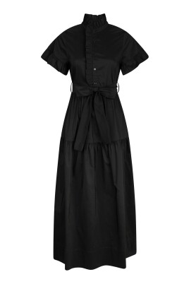 black-poplin-dress-with-ruffle-trim
