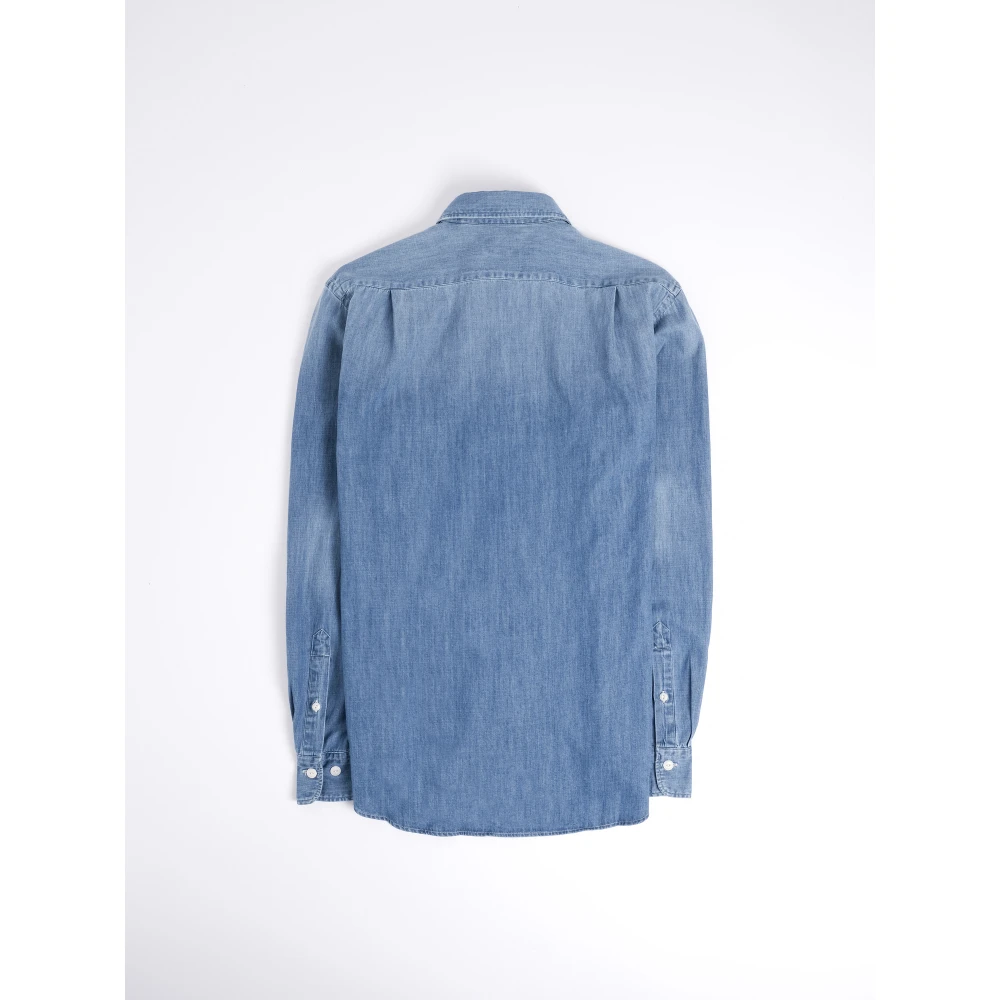 Hartford Denim shirt met iconische borstzakken Blue Heren