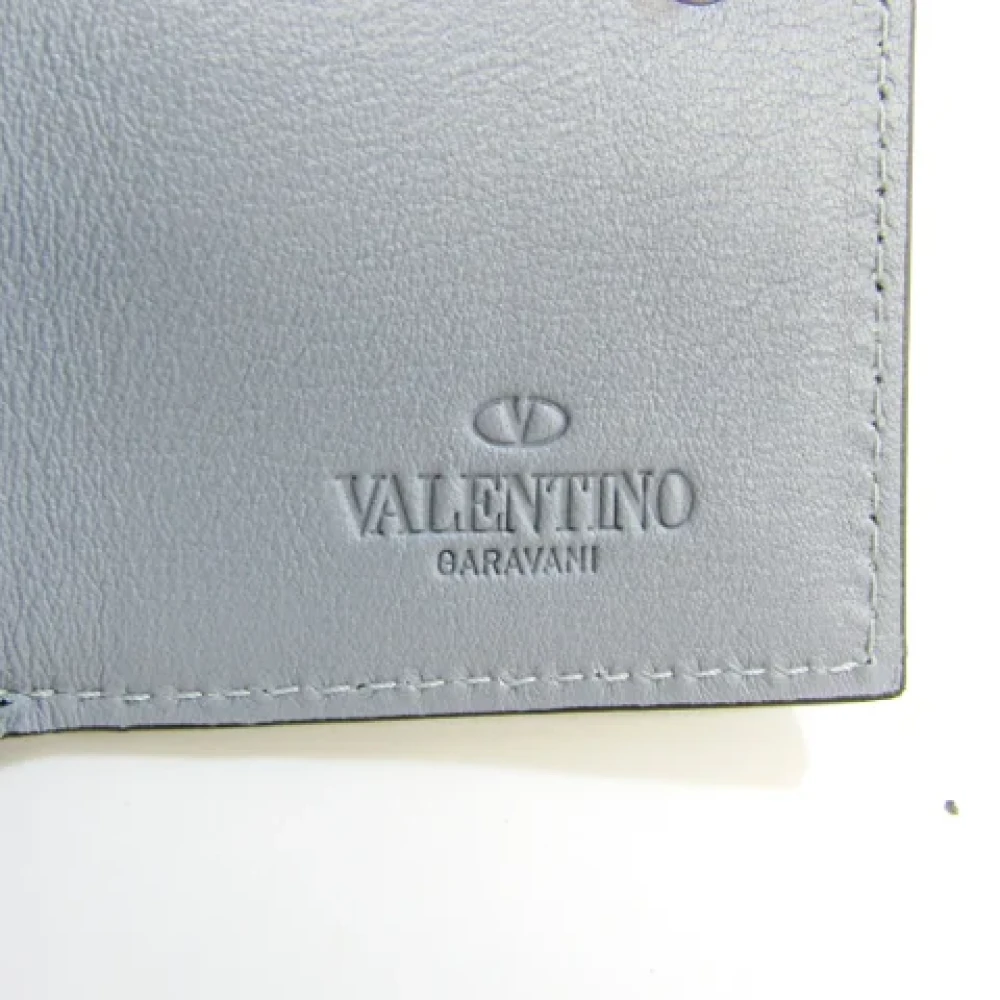 Valentino Vintage Pre-owned Leather wallets Gray Dames