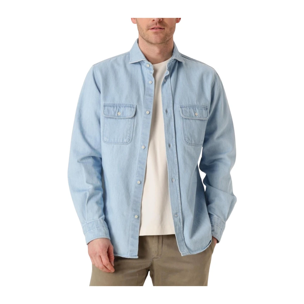 Profuomo Men's Light Denim Overshirt Stylish