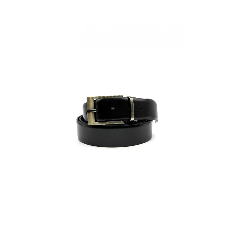 John Richmond Omkeerbare Leren Riem Blauw Zwart Black Heren
