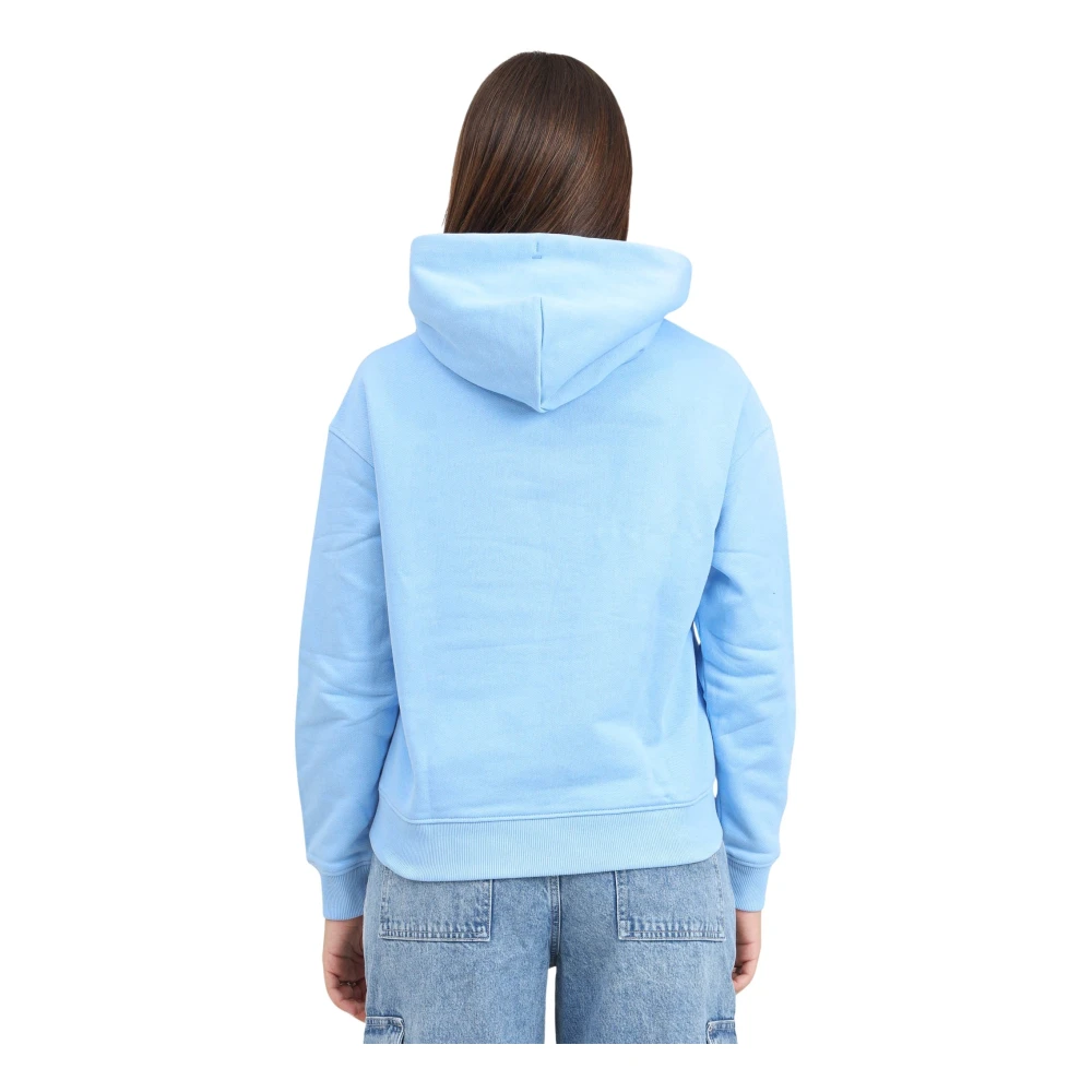 Tommy Jeans Blauwe hoodie met Tommy-badge Blue Dames
