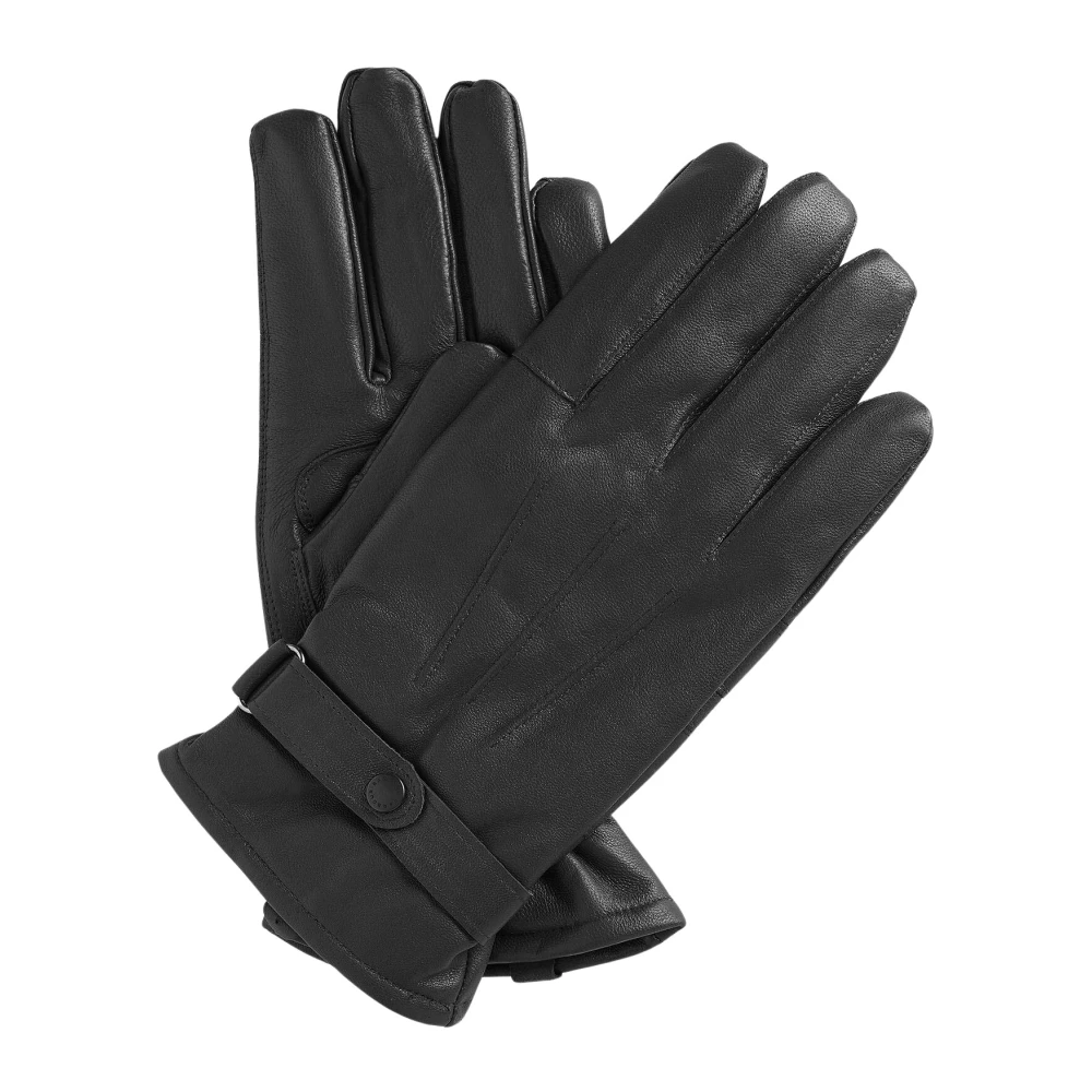 Barbour Black Burnished Leather Thinsulate Gloves - Male - Gloves - M - Accessories