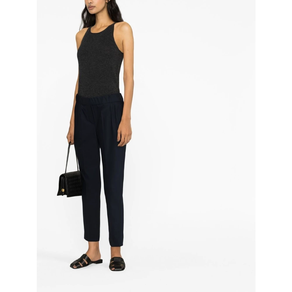 BRUNELLO CUCINELLI Blauwe Katoenen Lange Broek Blue Dames