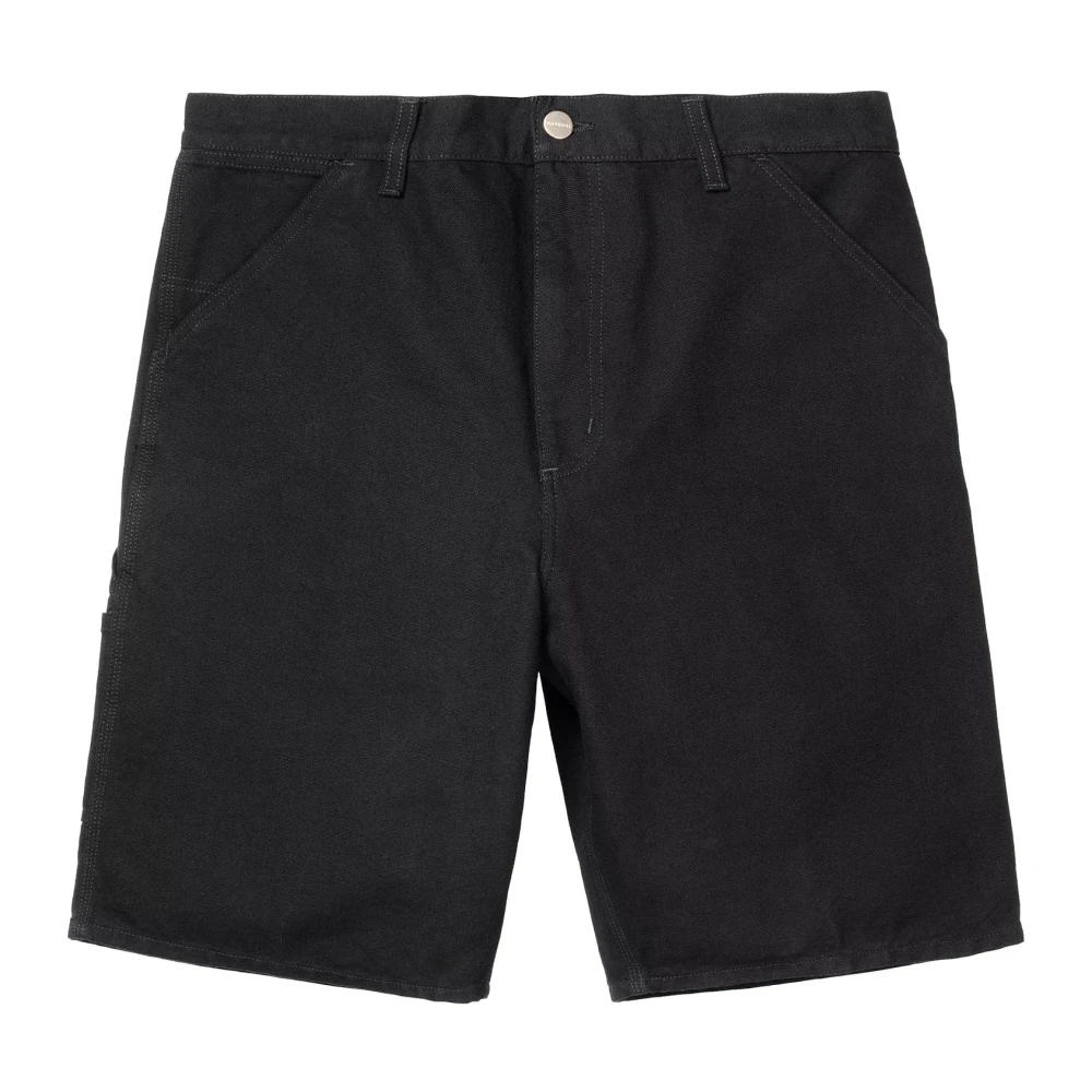 Carhartt WIP Zwarte Denim Ruimvallende Werkshorts Black Heren