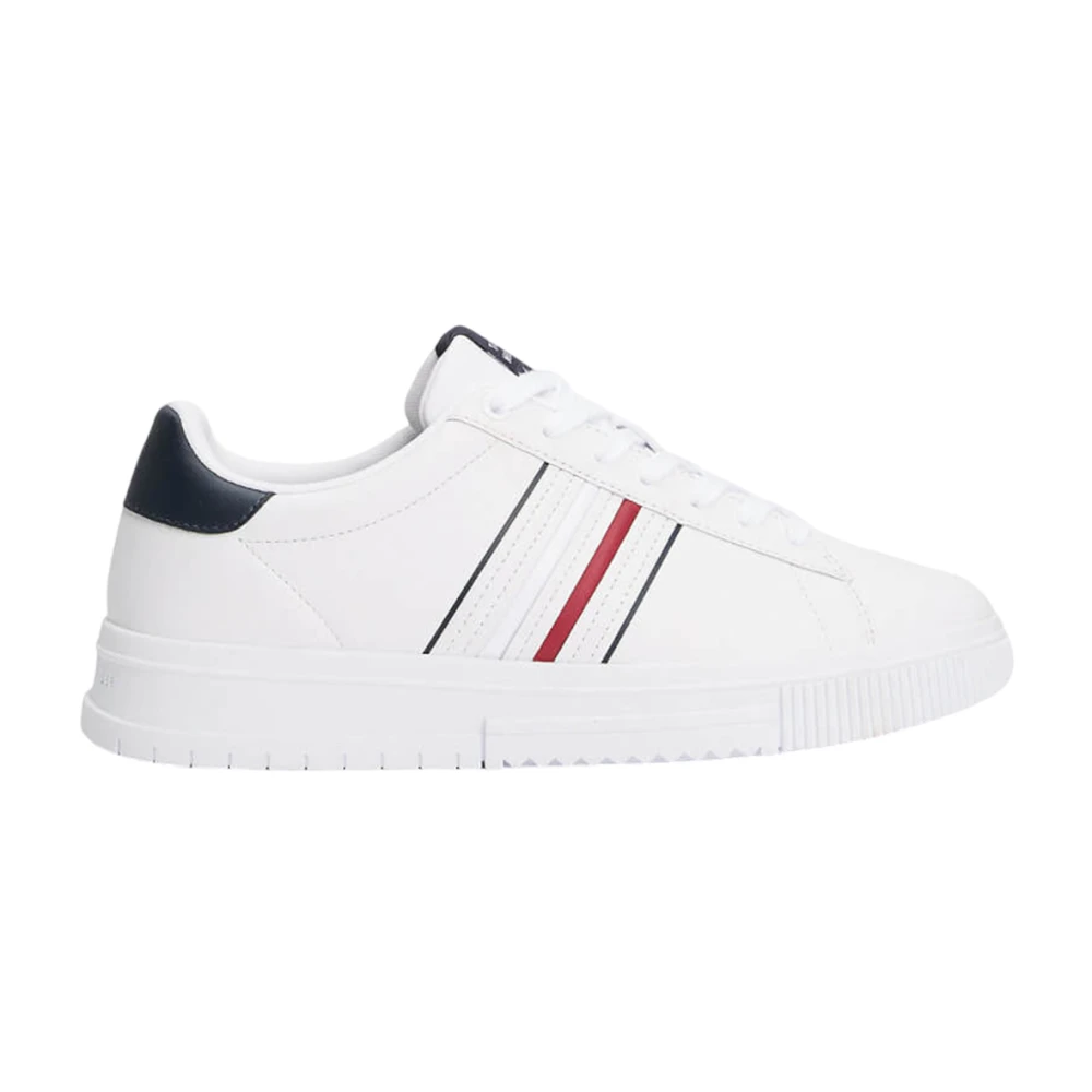 Tommy Hilfiger Leren Sneakers met Verwijderbare Binnenzool Heren Schoenen Wit