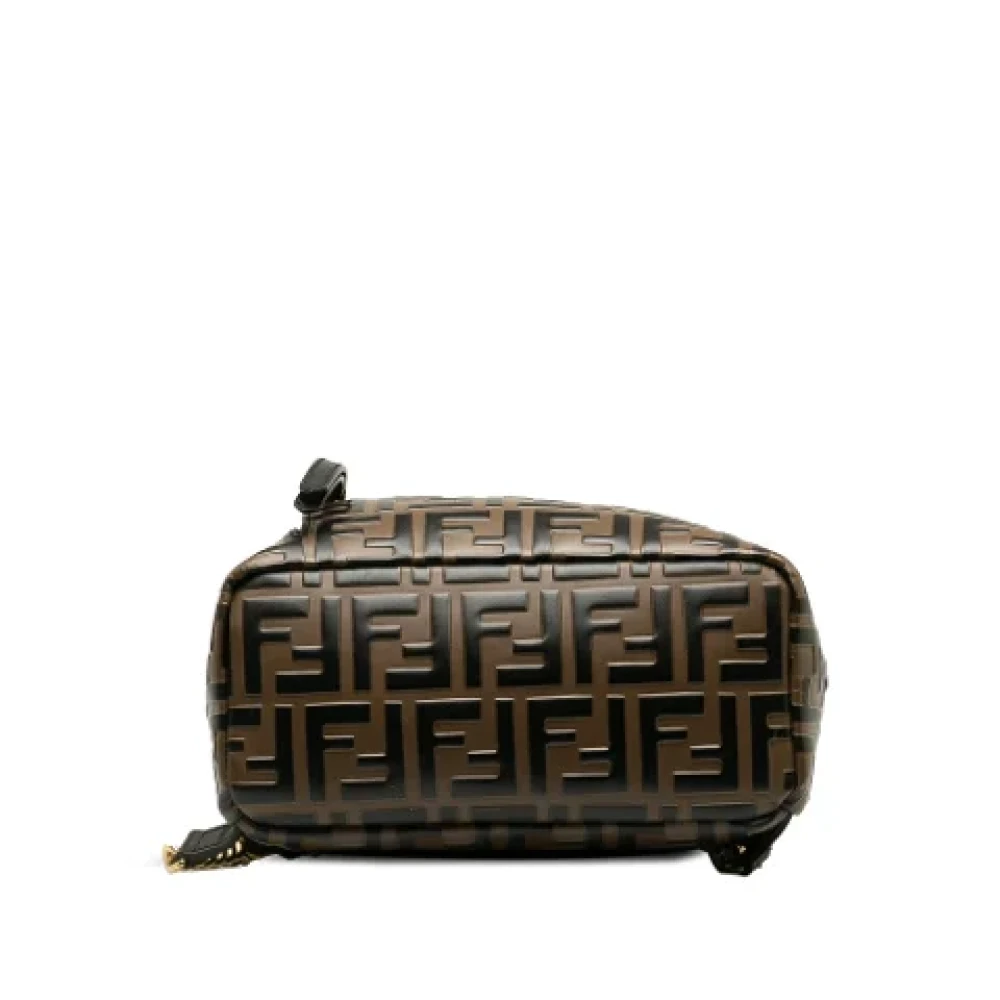 Fendi Vintage Pre-owned Leather backpacks Brown Dames