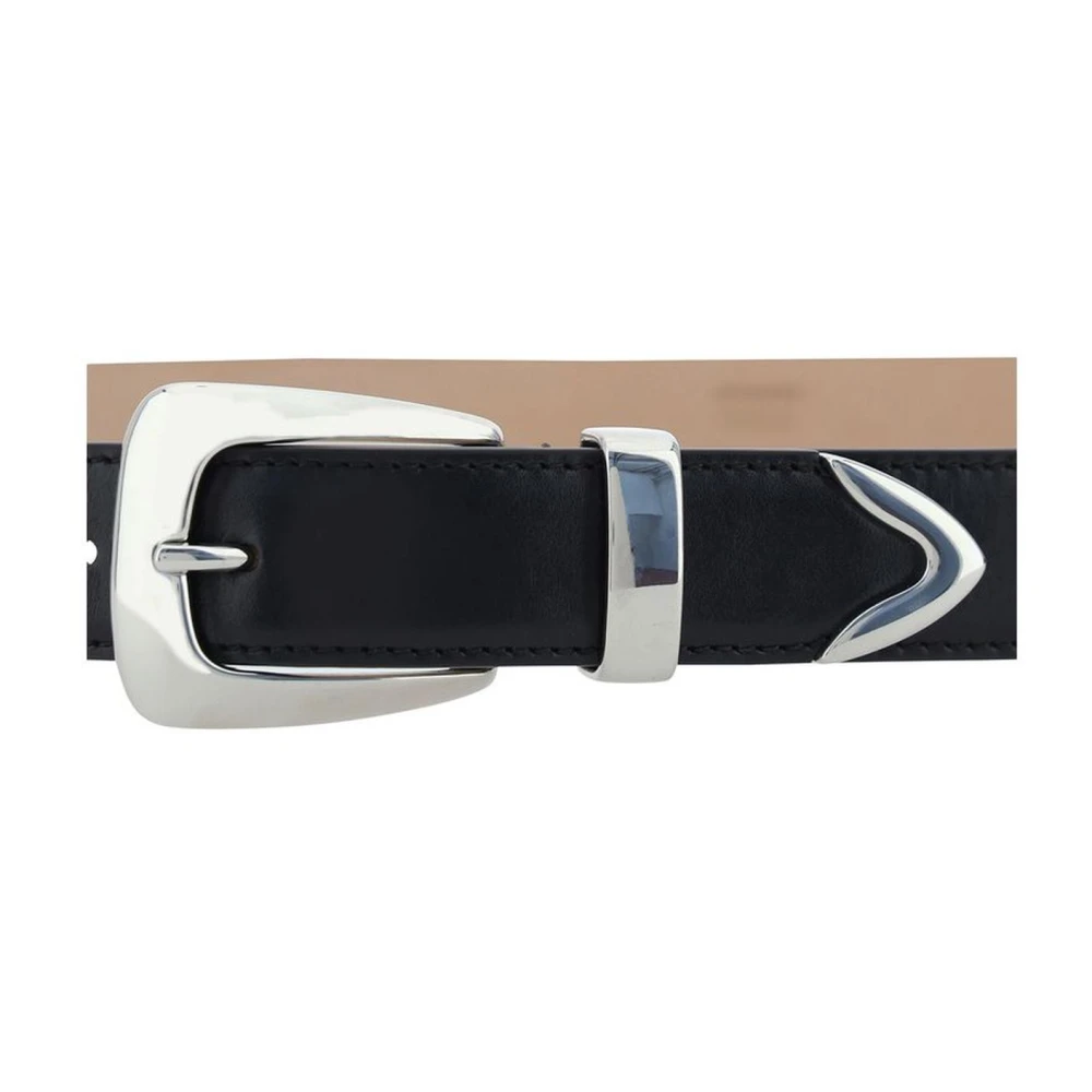 Khaite Rechthoekige Metalen Gesp Kalfsleren Riem Black Dames