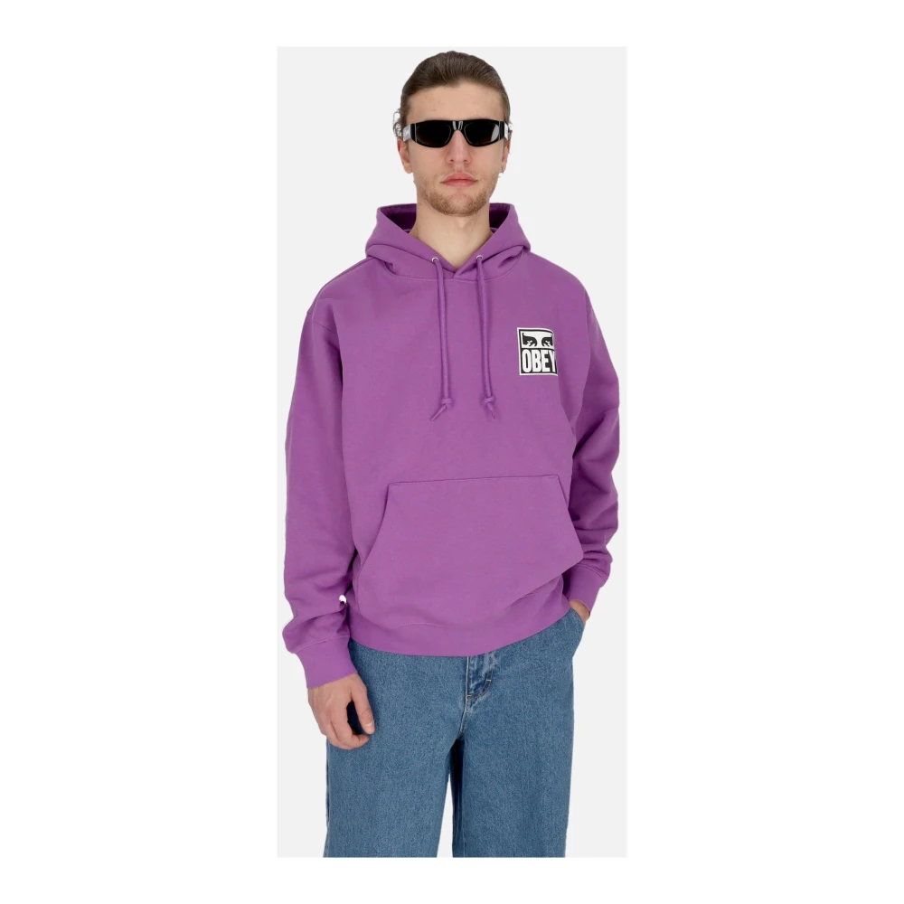Obey Lichte Hoodie Mannen Eyes Icon 2 Purple Heren