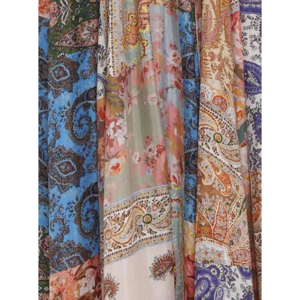 Zimmermann Zijden Halter Maxi Jurk Asymmetrische Zoom Multicolor Dames