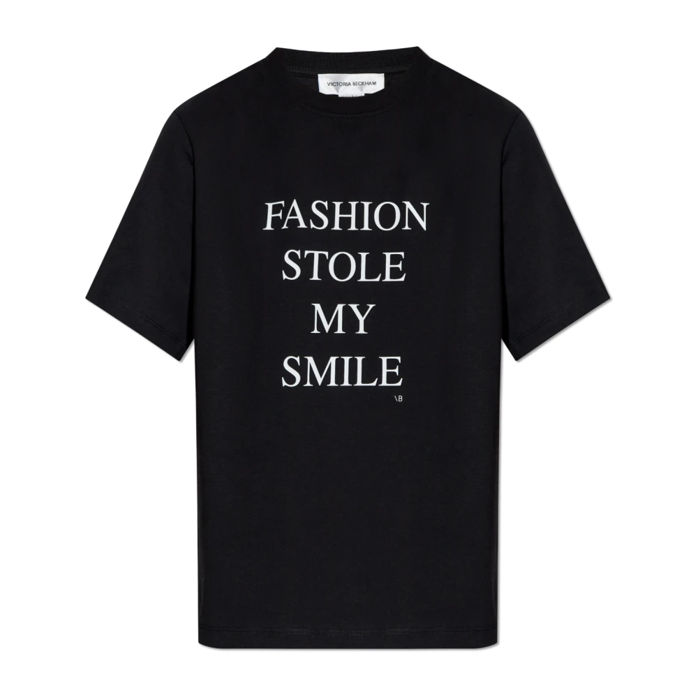 Victoria Beckham T-shirt met print Black Dames
