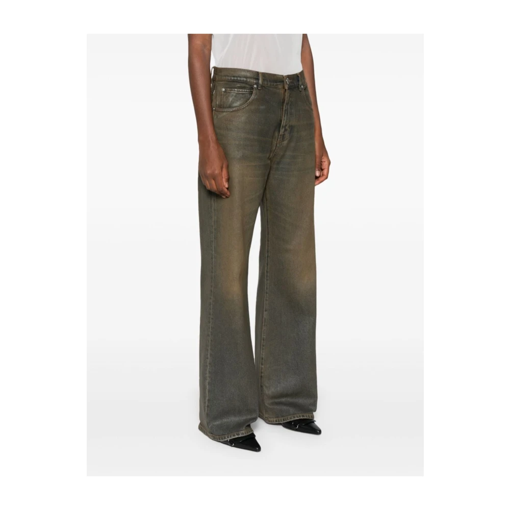 pinko Bruine Denim Straight Leg Broek Brown Dames