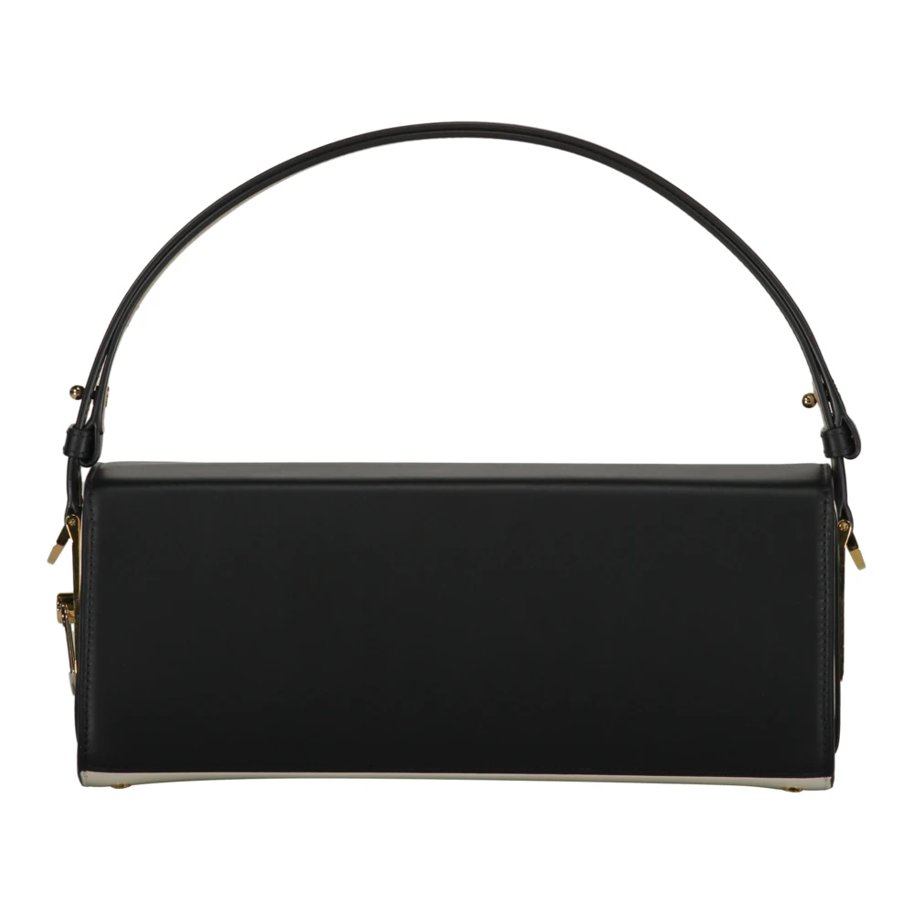 Lanvin Kalfsleren Handtas met Push-Lock Sluiting White Dames