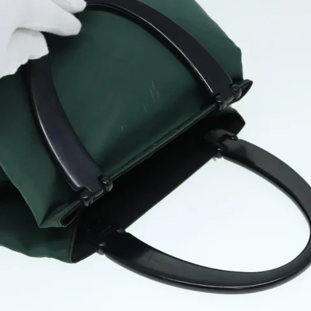 Prada Vintage Pre-owned Nylon handbags Green Dames