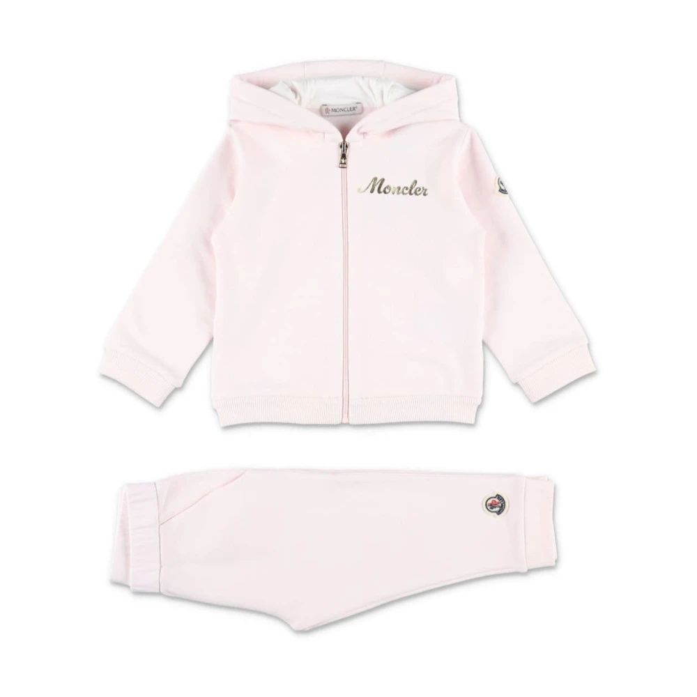 Moncler Rosa Jersey Hoodie och Byxor Set Pink, Pojke