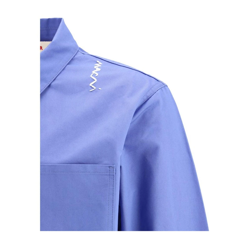 Marni Denim Rits Shirt Modern Ontwerp Blue Heren