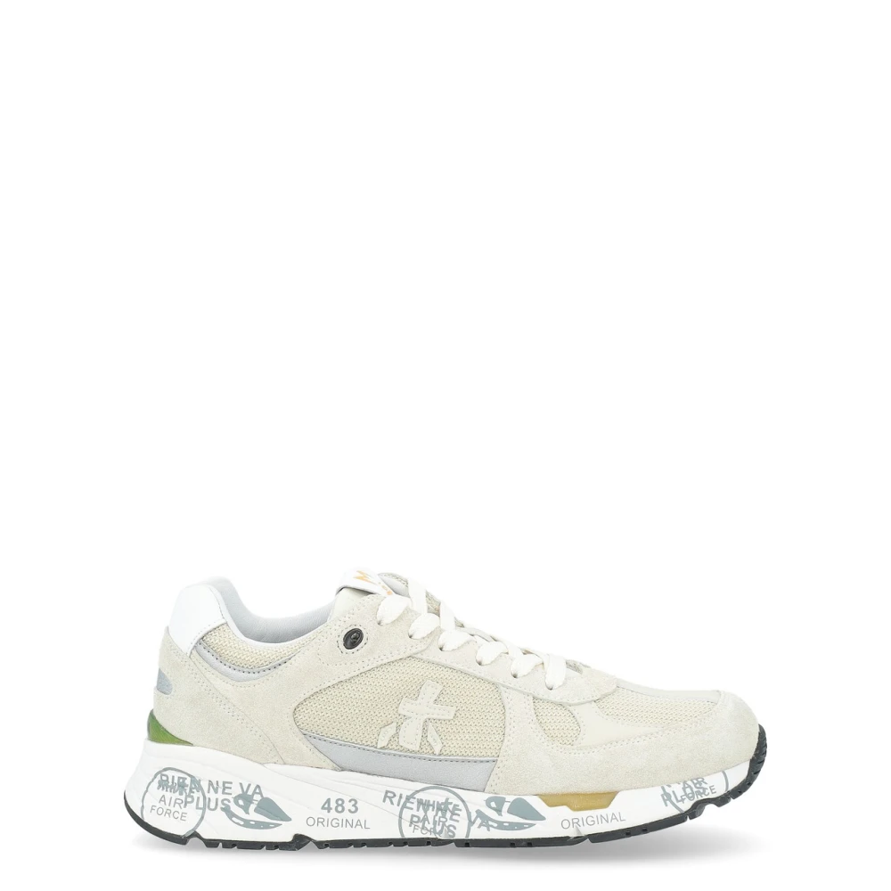 Premiata Beige Mocka och Tekniskt Tyg Sneaker Multicolor, Herr