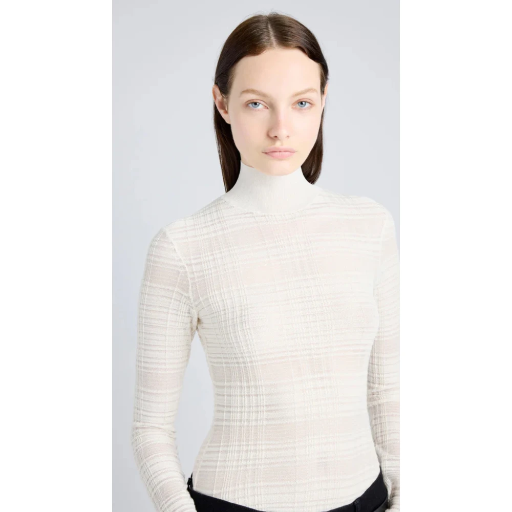 Proenza Schouler Albasten Ruit Gebreide Trui White Dames