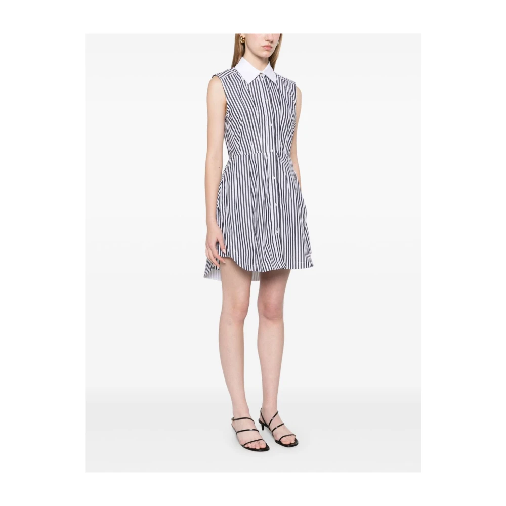 SPORTMAX Zwarte Jurk met Witte Details Black Dames