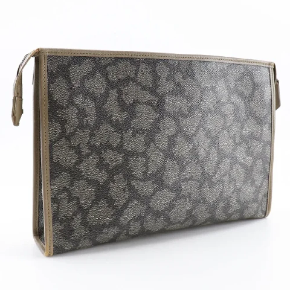 Yves Saint Laurent Vintage Pre-owned Leather clutches Gray Dames