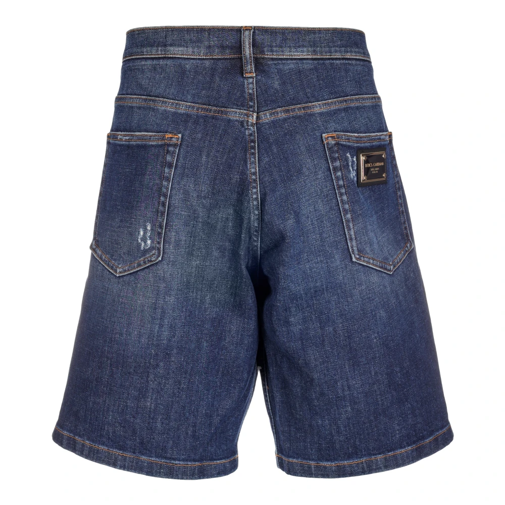 Dolce & Gabbana Regular Fit Katoenen Shorts en Bermuda Blue Heren