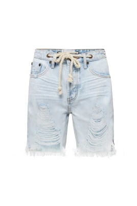Slim Boyfriend Jeans Shorts Long Rope