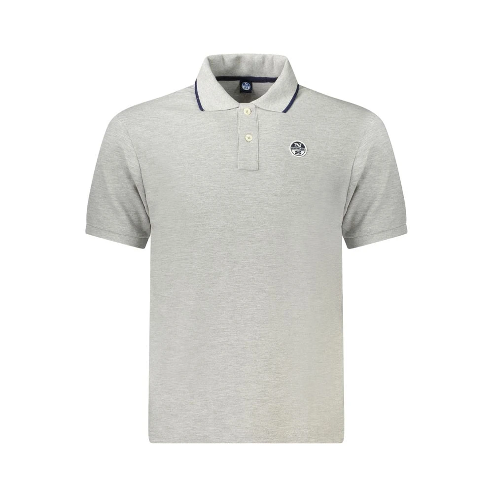 North Sails Mannelijk Grijs Grijze Katoenen Poloshirt Voor Mannen