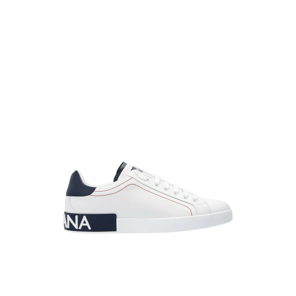 Dolce & Gabbana Portofino Nappa Trainers - Male - Sneakers - White - 6 1/2 Uk - Shoes