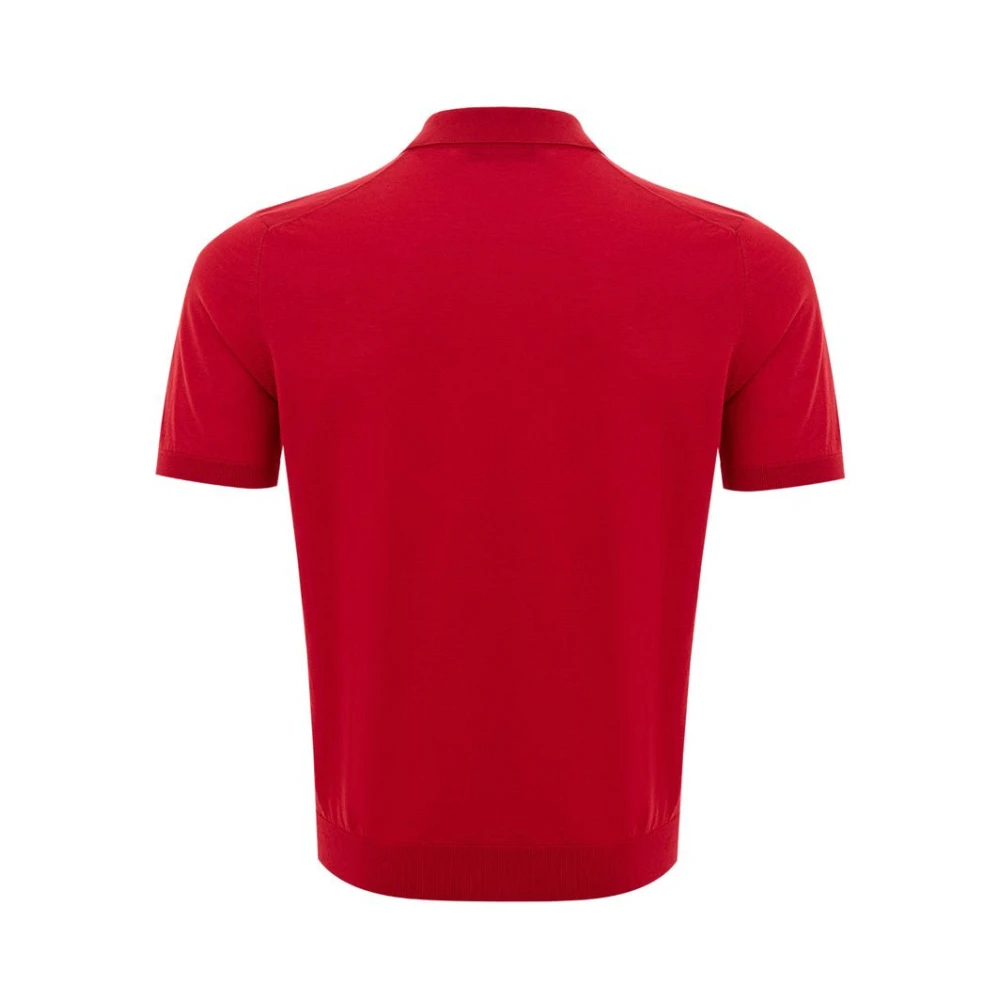 Gran Sasso Italiaans katoenen poloshirt in rood Red Heren