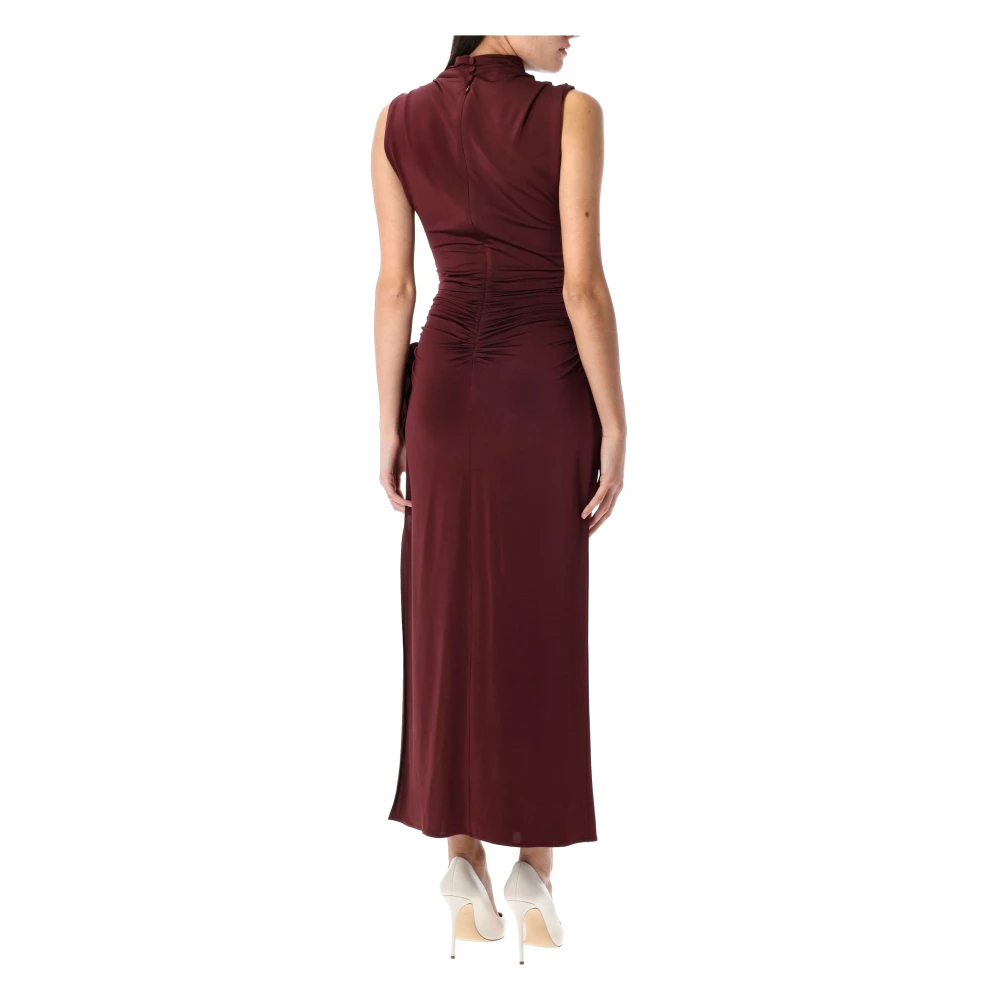 Magda Butrym Midi Jurk met Rozenzijde Red Dames