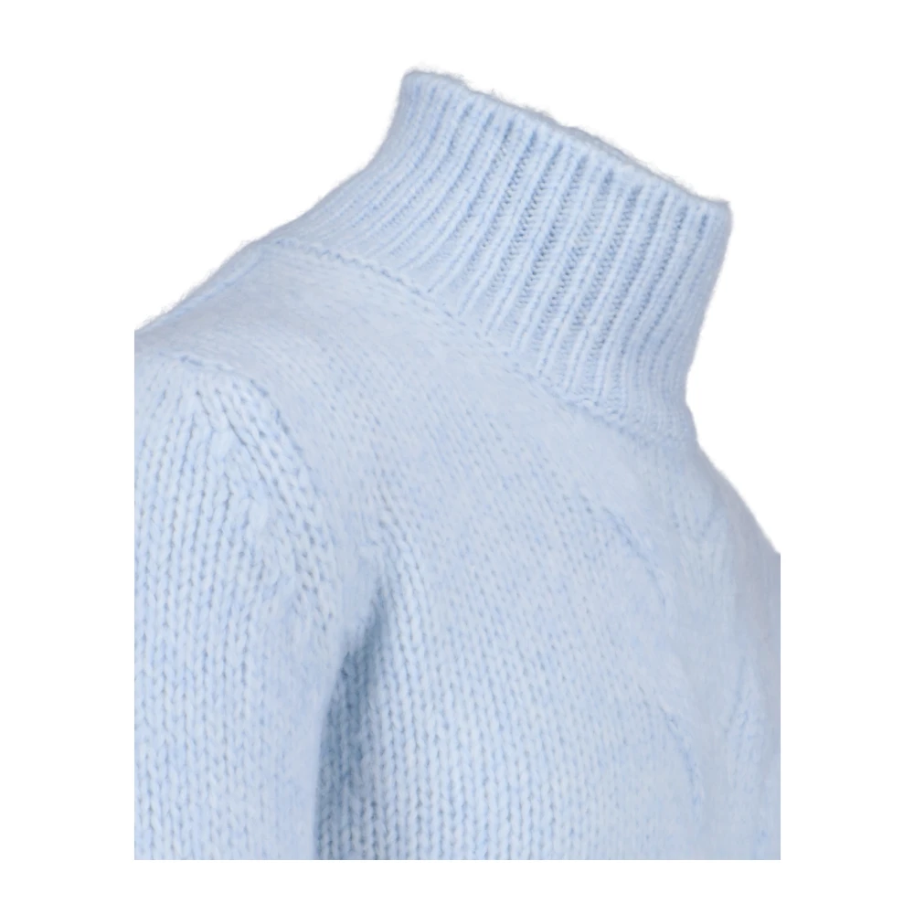 K-way Blauwe Coltrui Gevlochten Wol Blue Heren