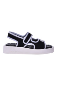 Black and white scuba fabric sandals