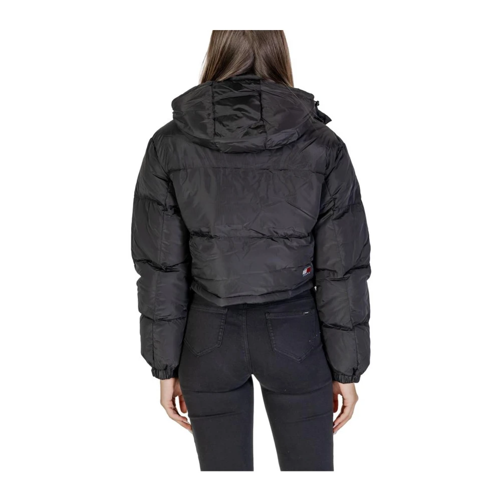 Tommy Jeans Zwarte Polyester Jas & Jas Collectie Black Dames