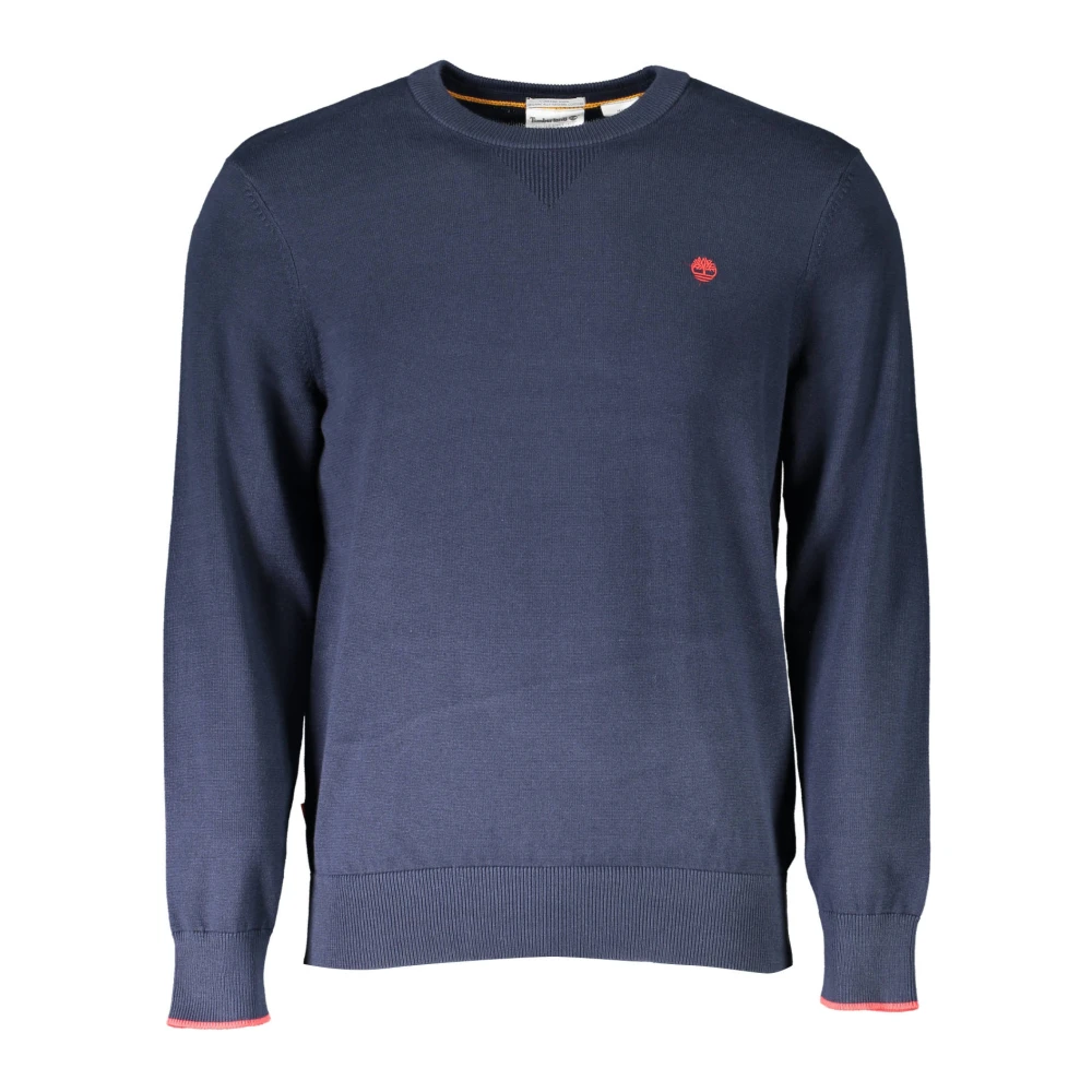 Timberland Blauw Langemouw Katoen Logo Top Blue Heren