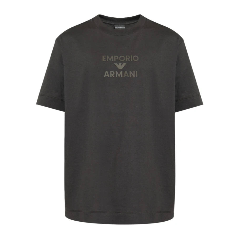 Emporio Armani Logo Print Jersey T-shirts en Polos Black Heren