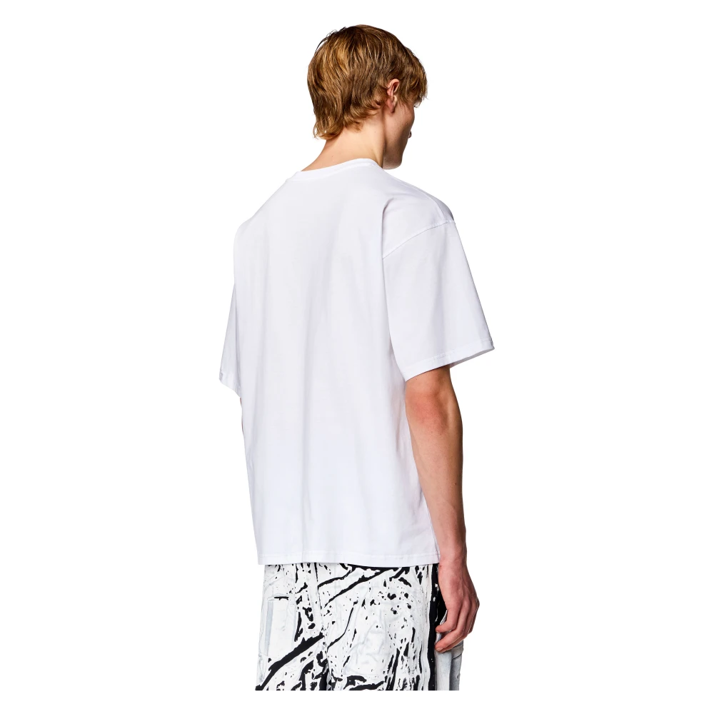 Diesel T-shirt with layered logos White Heren