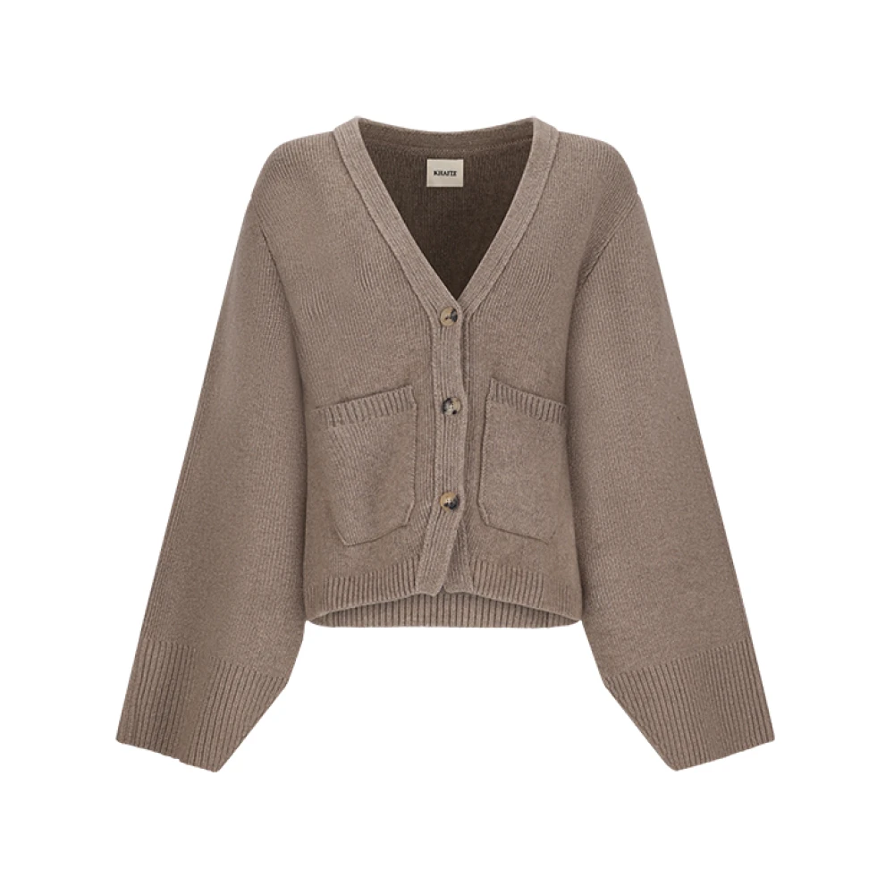 Khaite Women's Brown Cashmere Knitwear, S, Scarlet Cardigan