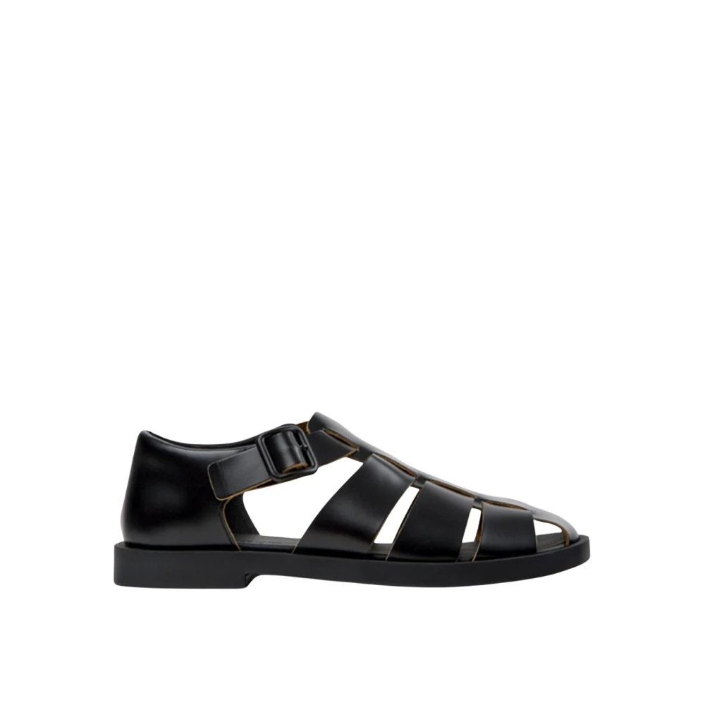 Camper, Schoenen , Heren, Zwart, 43 EU, Zwarte visser sandalen casual stijl