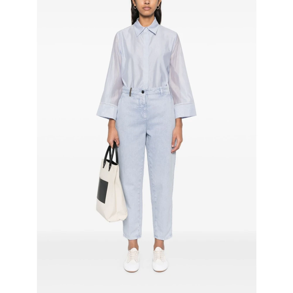 PESERICO Lichtblauwe Blouse Elegante Damesmode Blue Dames