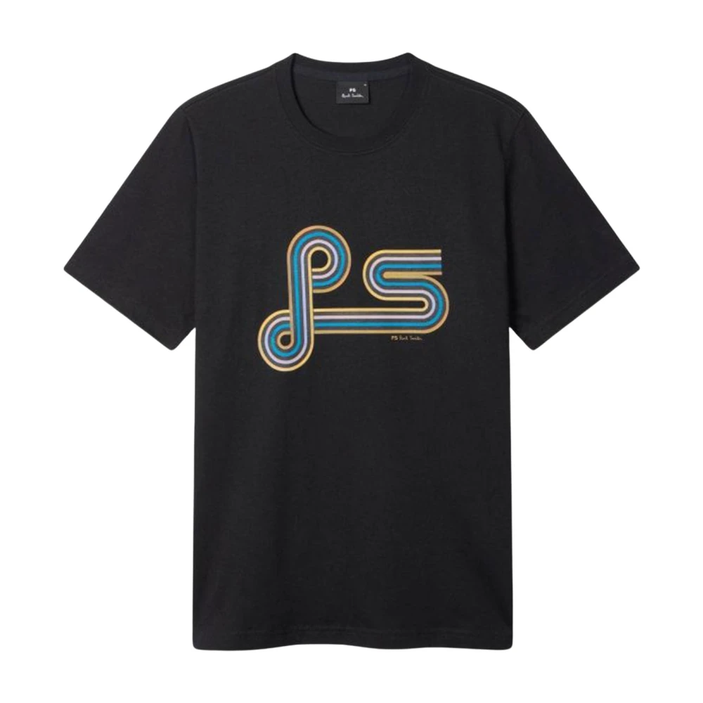 Paul Smith Men's Black Ps Spiral Print T-Shirt - T-Shirts - Xl - Tops