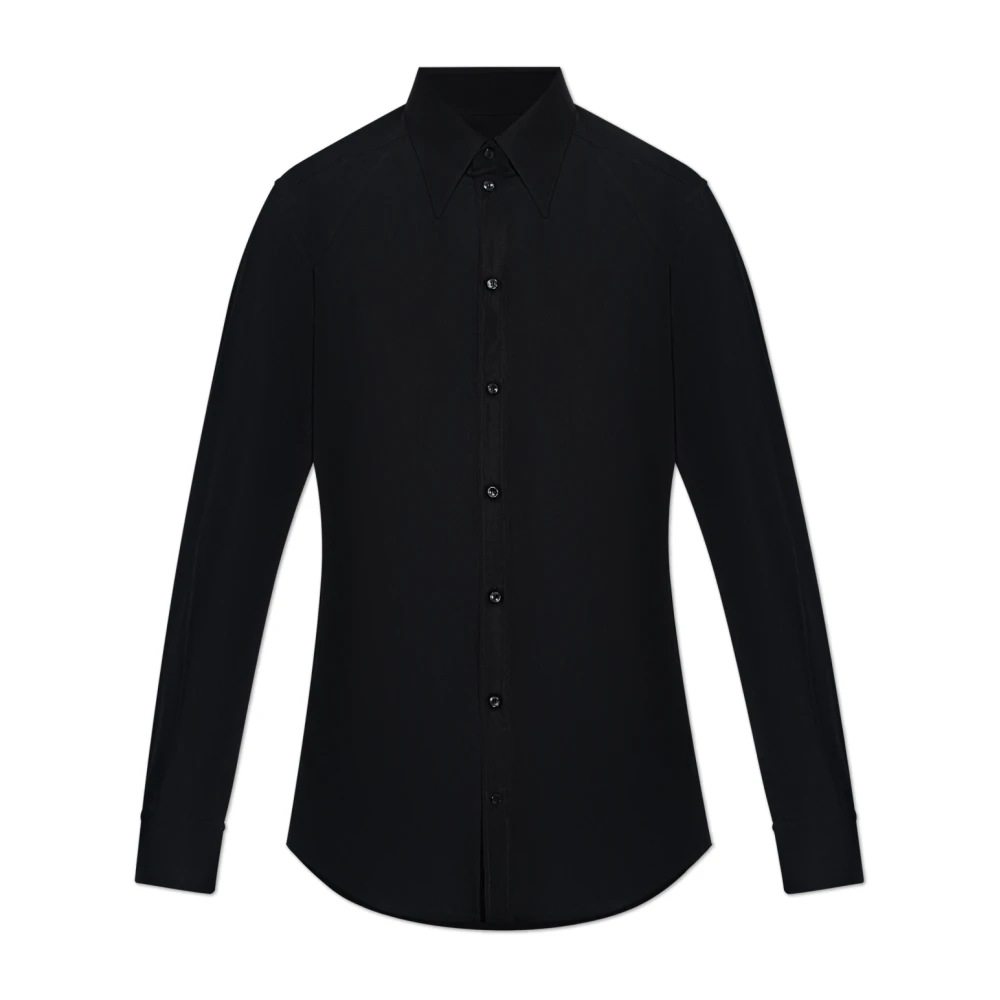 Dolce & Gabbana Mannelijk Zwart Overhemden Heren, 2XL, Katoen, Klassiek Katoenen Overhemd
