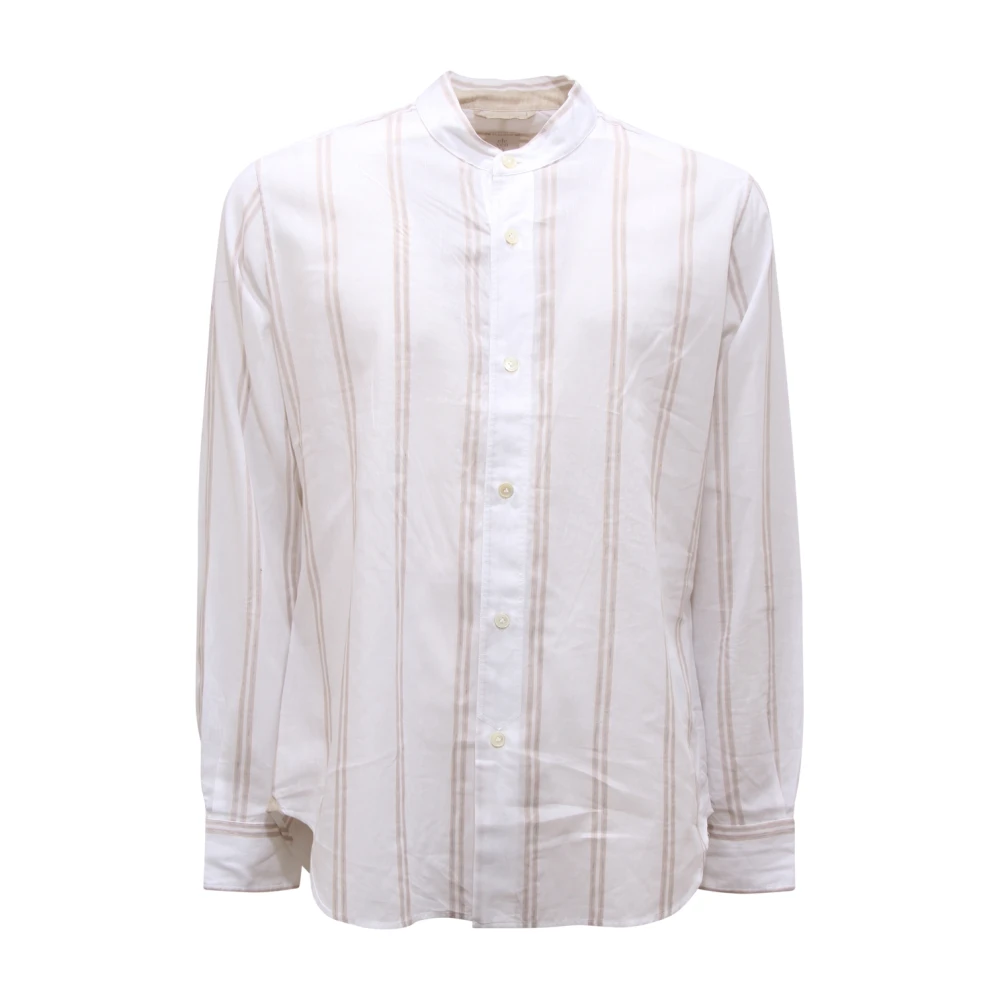 Eleventy Men's White Linen Blend Korean Style Shirt - Casual Shirts - Xl - Shirts