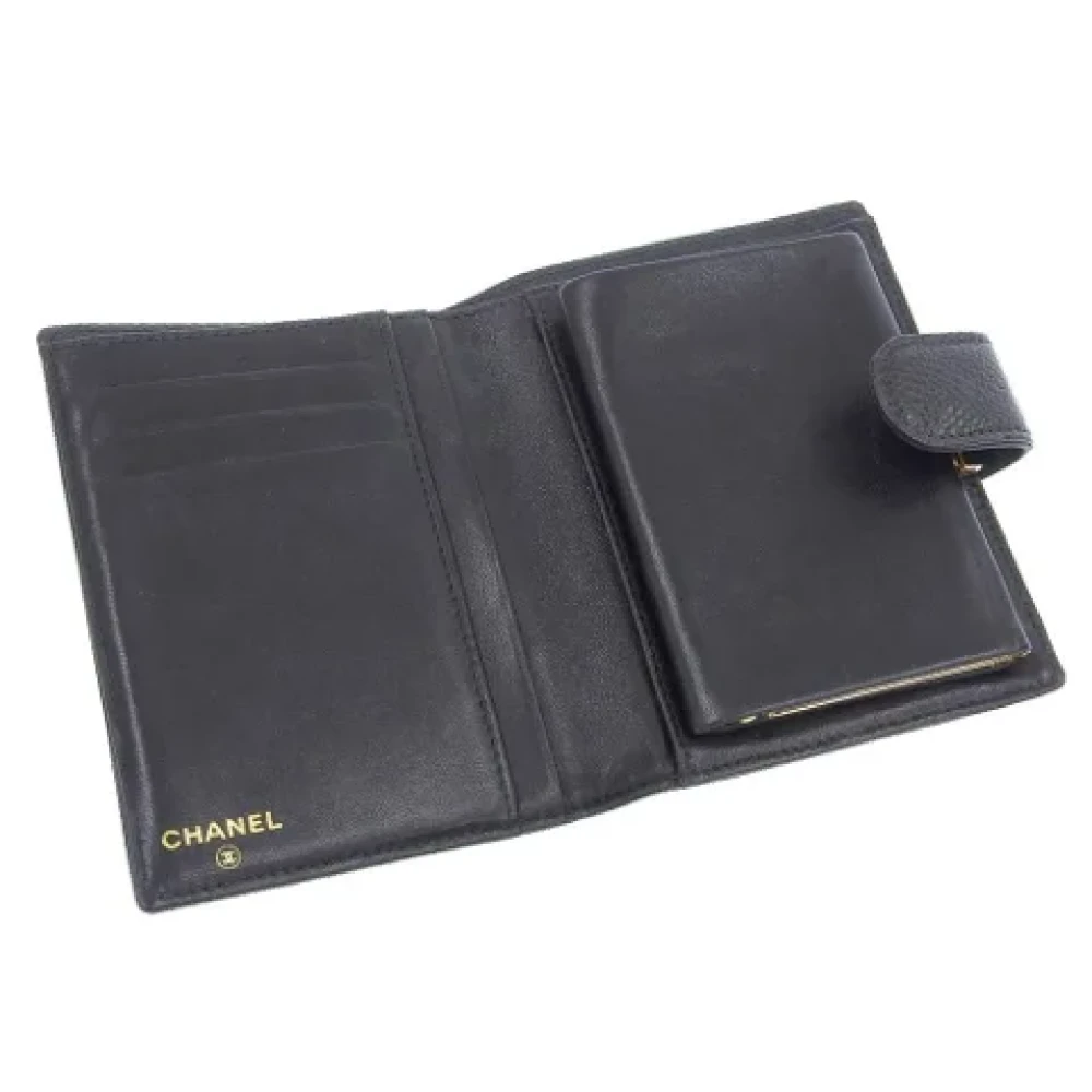 Chanel Vintage Pre-owned Canvas wallets Black Dames