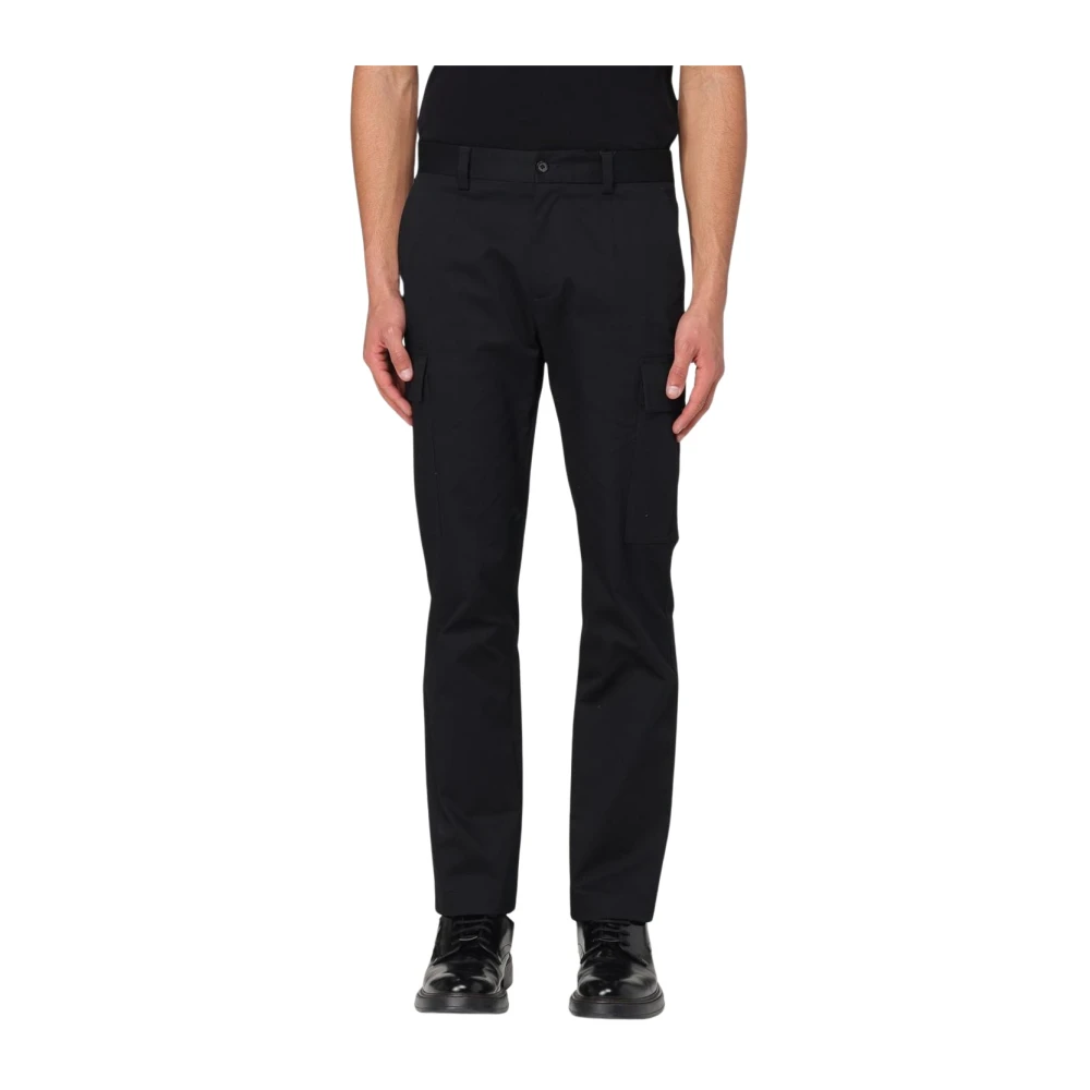 Dolce & Gabbana Men's Black Straight Trousers,, Cargo Trousers With Pockets Large