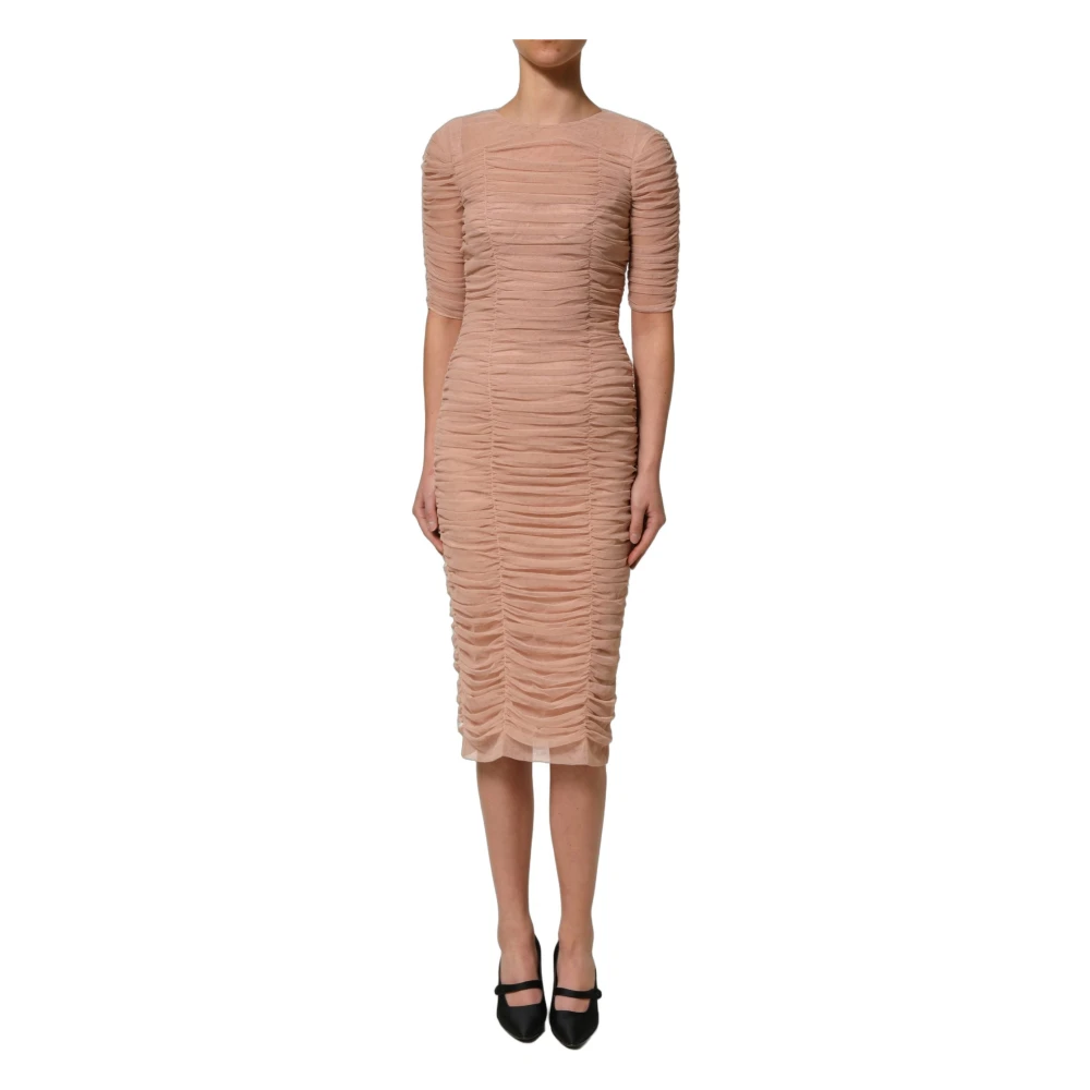 Dolce & Gabbana Women's Beige Party Dresses, Xs, Sheath Midi Dress